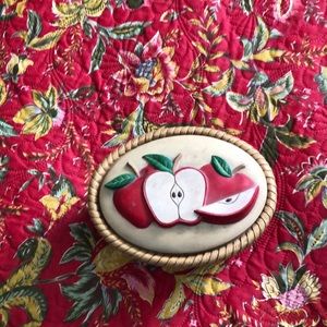 Apple ceramic trivet decoration